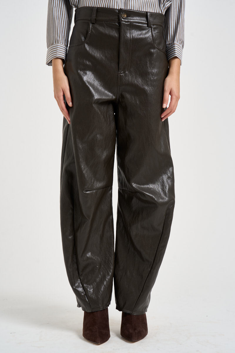Pantalone donna in ecopelle fondente TAC0334 FONDENTE VICOLO 