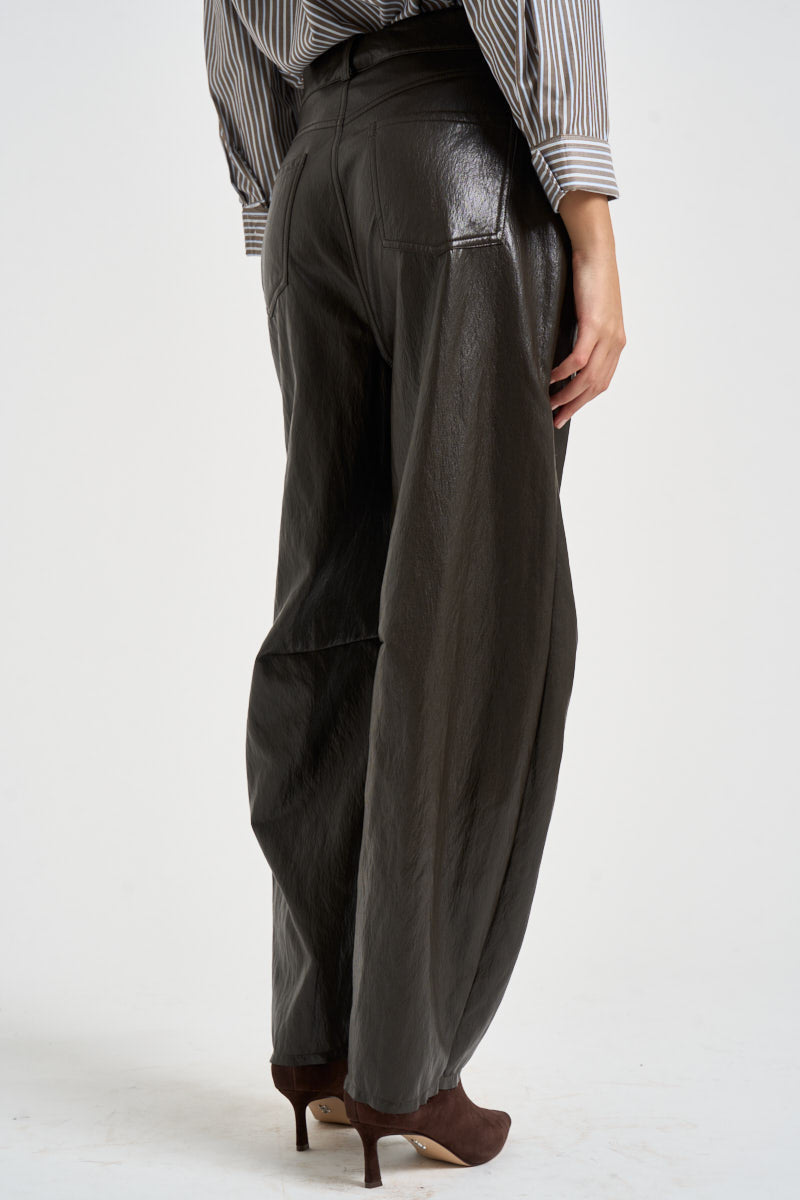 Pantalone donna in ecopelle fondente TAC0334 FONDENTE VICOLO 