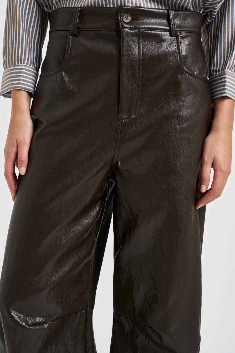 Pantalone donna in ecopelle fondente TAC0334 FONDENTE VICOLO 