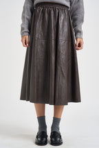 Gonna donna midi in ecopelle moro TAC0335 FONDENTE VICOLO 