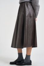Gonna donna midi in ecopelle moro TAC0335 FONDENTE VICOLO 