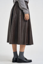 Gonna donna midi in ecopelle moro TAC0335 FONDENTE VICOLO 