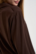 Abito donna a camicia corto cioccolato TAC0375 FONDENTE VICOLO 