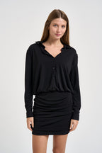 Abito donna a camicia corto nero TAC0375 NERO VICOLO 