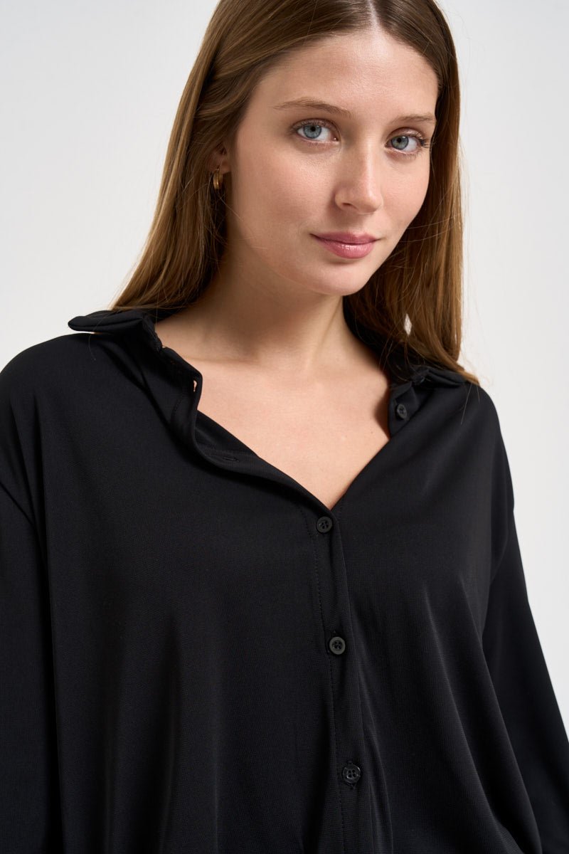 Abito donna a camicia corto nero TAC0375 NERO VICOLO 