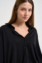 Abito donna a camicia corto nero TAC0375 NERO VICOLO 