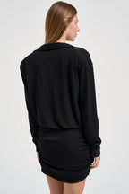 Abito donna a camicia corto nero TAC0375 NERO VICOLO 