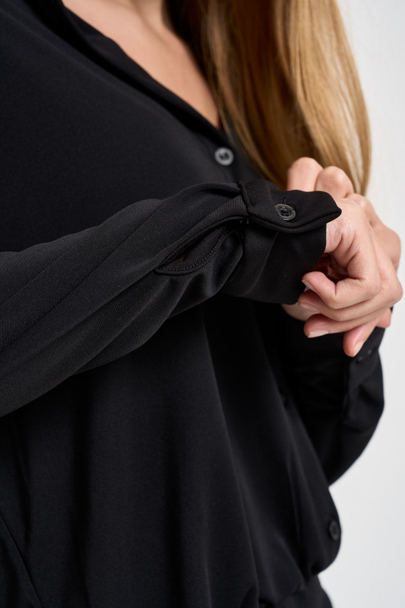Abito donna a camicia corto nero TAC0375 NERO VICOLO 