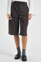 Bermuda donna sartoriale marrone scuro TAC0867 FONDENTE VICOLO 
