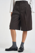 Bermuda donna sartoriale marrone scuro TAC0867 FONDENTE VICOLO 