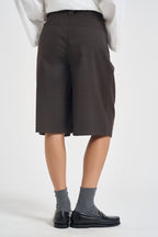 Bermuda donna sartoriale marrone scuro TAC0867 FONDENTE VICOLO 