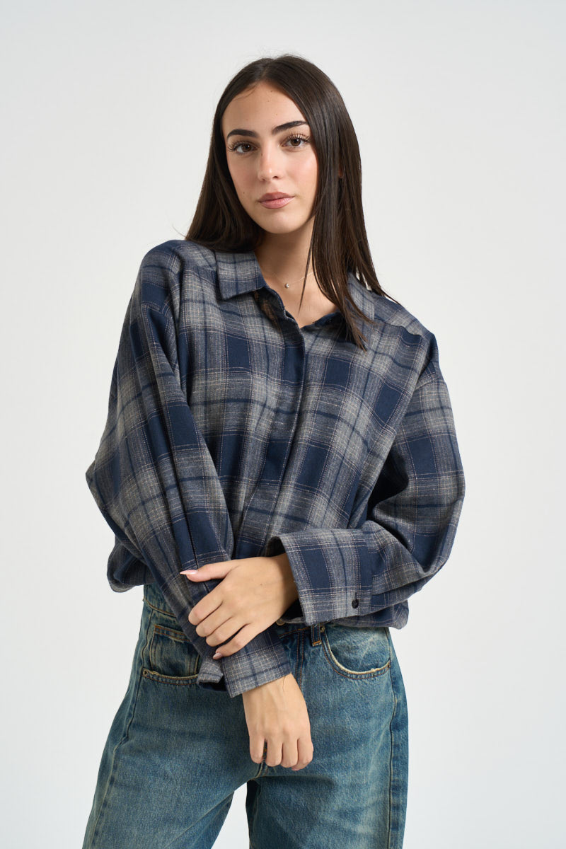 Camicia donna a quadri blu TAC1095 BLU VICOLO 