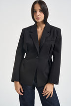 Blazer donna avvitato con pinces nero TAC1113 NERO VICOLO 