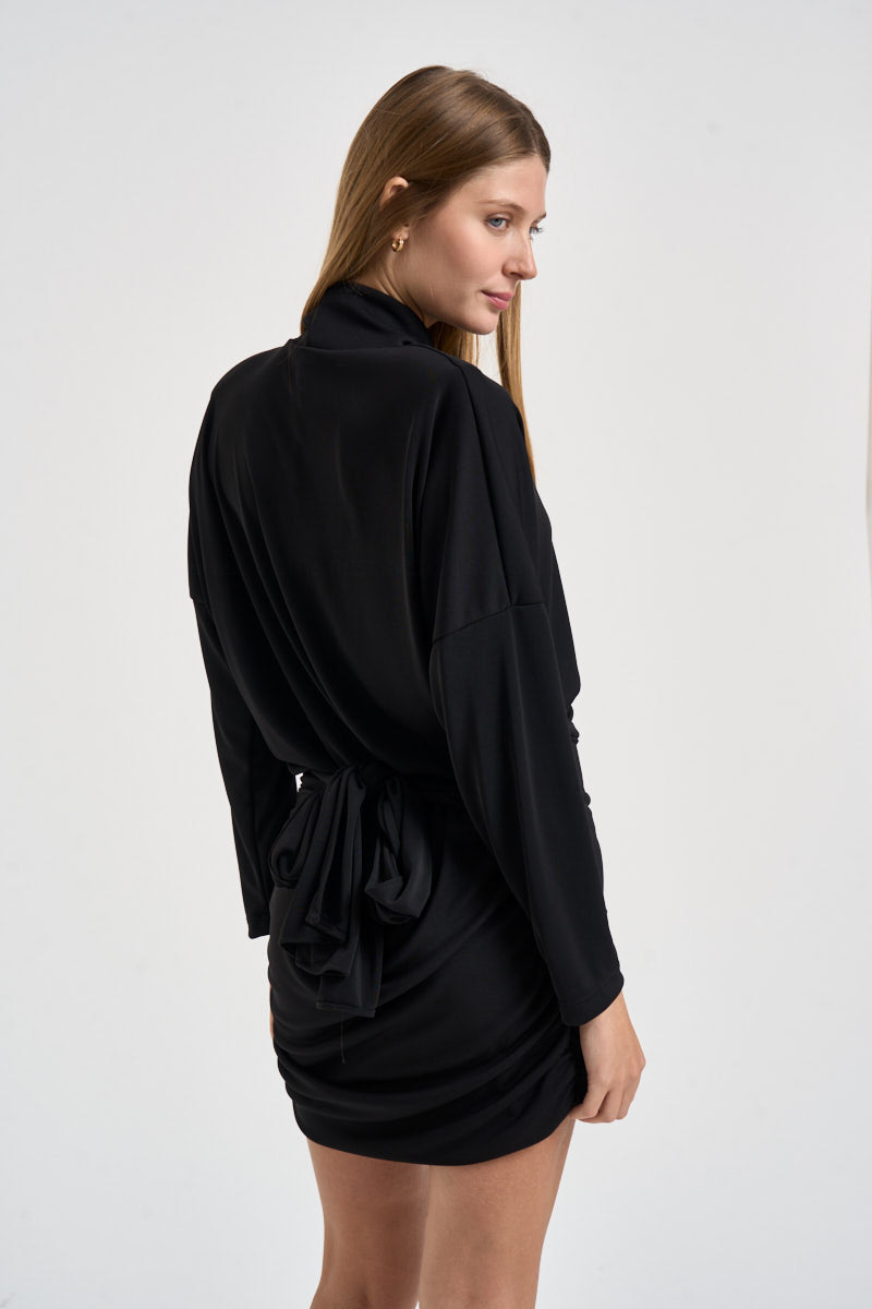 Abito donna corto con fusciacca nero TAC1209 NERO VICOLO 