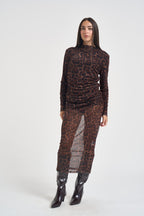 Maglia donna semitrasparente animalier TAC1339 MORO NERO VICOLO 