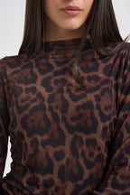 Maglia donna semitrasparente animalier TAC1339 MORO NERO VICOLO 