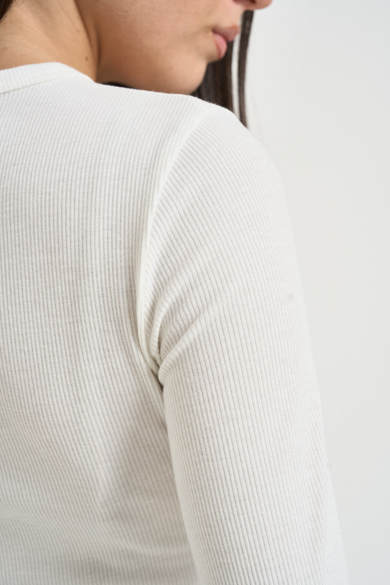 Maglia donna a costine bianca UAC0064 NATURALE VICOLO 