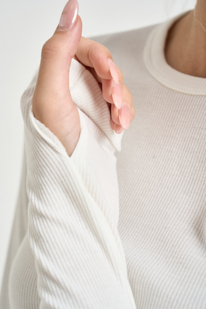 Maglia donna a costine bianca UAC0064 NATURALE VICOLO 