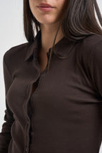 Maglia donna polo a costine fondente UAC0082 FONDENTE VICOLO 