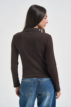 Maglia donna polo a costine fondente UAC0082 FONDENTE VICOLO 