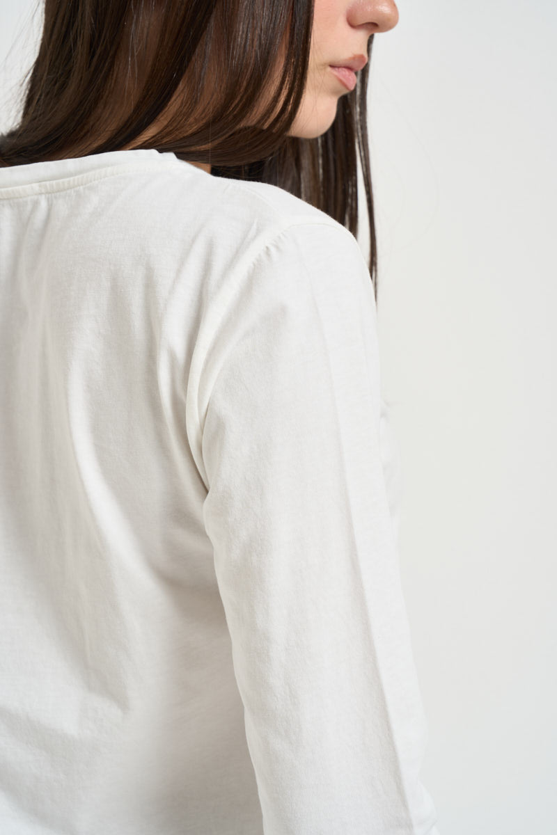 T-shirt donna a maniche lunghe bianca UAC0098 NATURALE VICOLO 