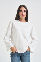 T-shirt donna girocollo bianca UAC0118 NATURALE VICOLO 