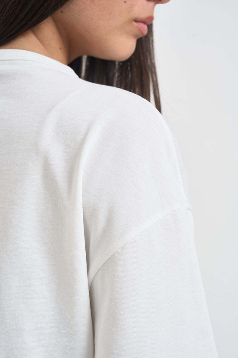 T-shirt donna girocollo bianca UAC0118 NATURALE VICOLO 
