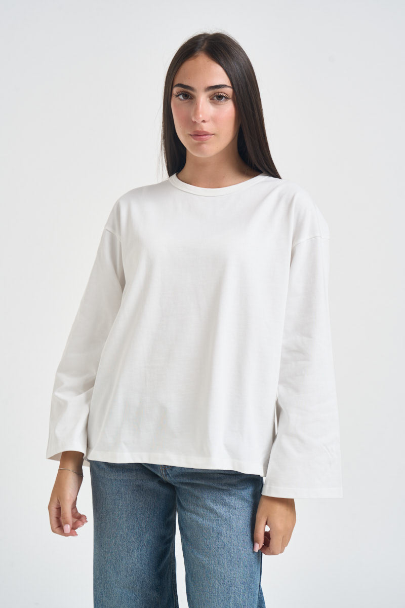 T-shirt donna girocollo bianca UAC0118 NATURALE VICOLO 