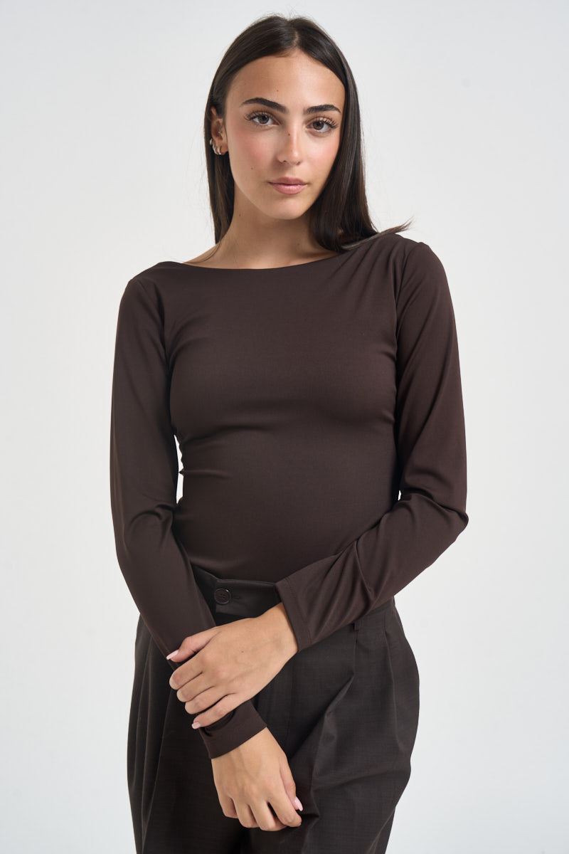 Body donna moro con fiocco sul retro UAC0124 MORO VICOLO 
