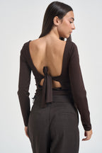 Body donna moro con fiocco sul retro UAC0124 MORO VICOLO 