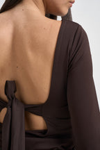 Body donna moro con fiocco sul retro UAC0124 MORO VICOLO 