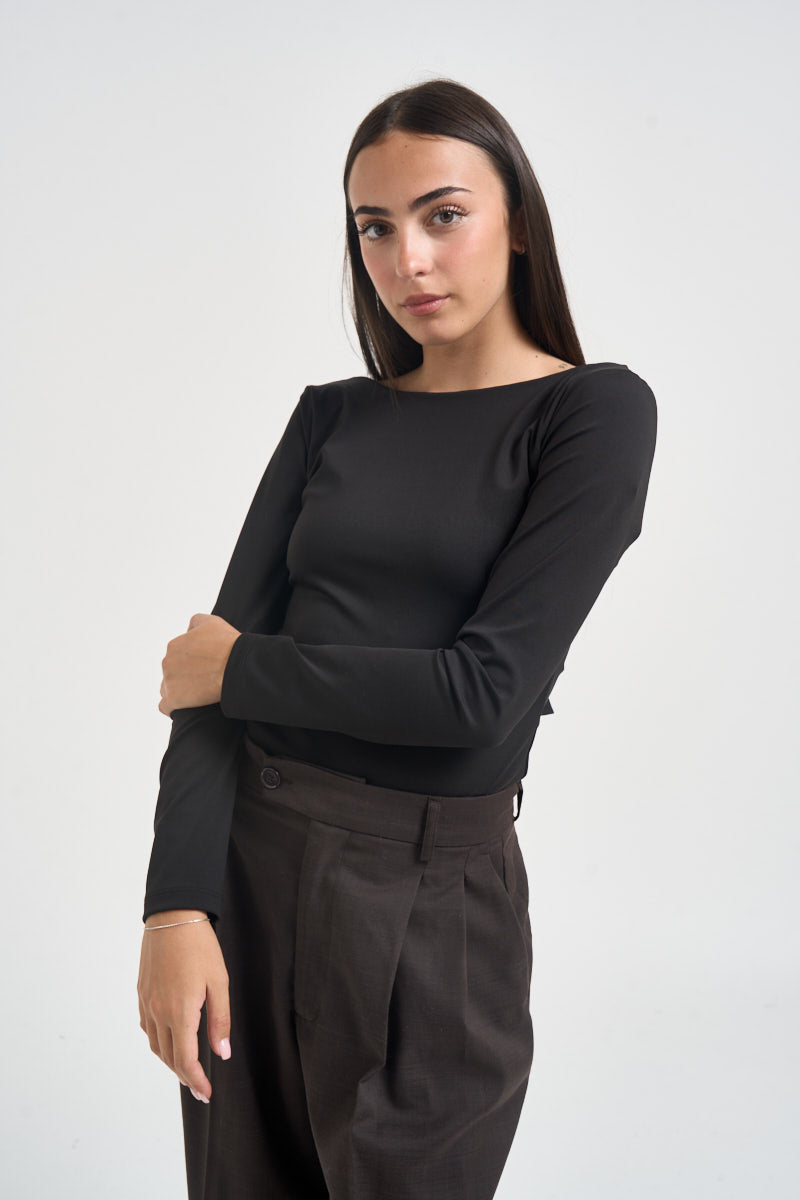 Body donna nero con fiocco sul retro UAC0124 NERO VICOLO 