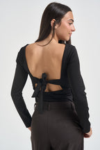 Body donna nero con fiocco sul retro UAC0124 NERO VICOLO 