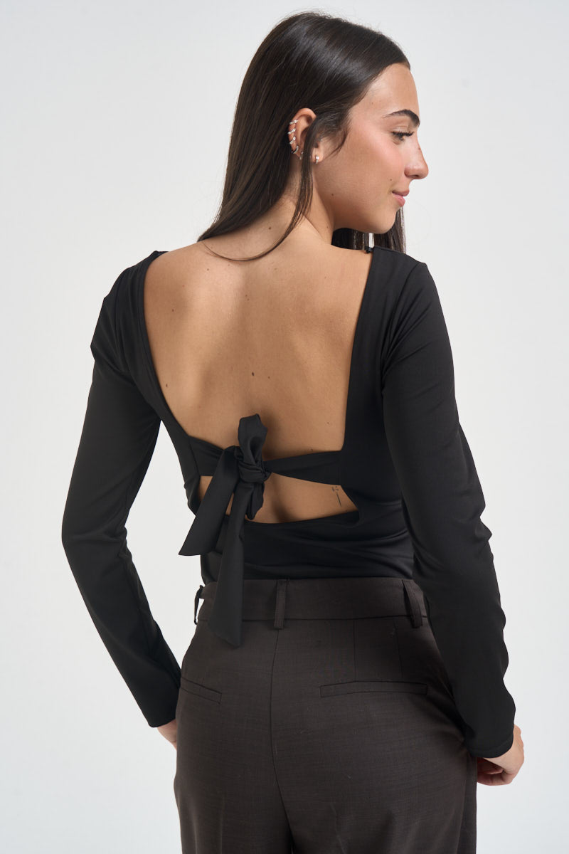 Body donna nero con fiocco sul retro UAC0124 NERO VICOLO 