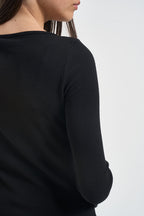 T-shirt donna maniche svasate nera UAC0136 NERO VICOLO 