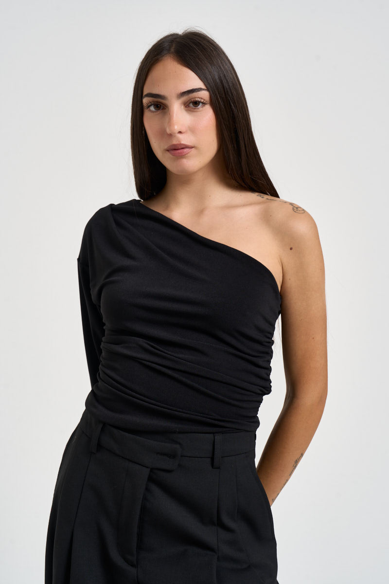 Top donna monospalla nero UAC0146 NERO VICOLO 