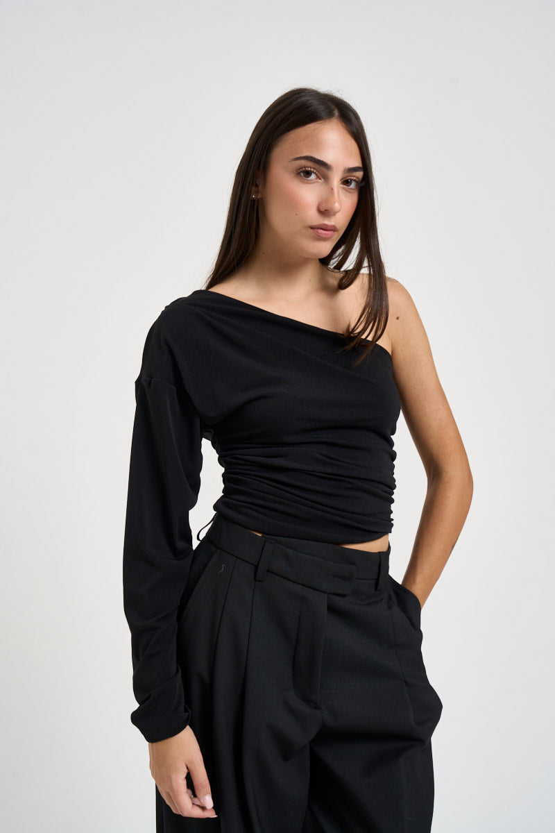 Top donna monospalla nero UAC0146 NERO VICOLO 