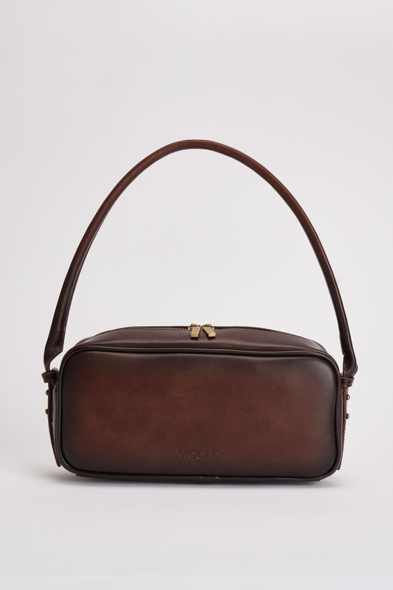 Borsa donna rettangolare a spalla marrone XAC0004 MOKA VICOLO 