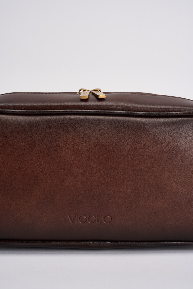 Borsa donna rettangolare a spalla marrone XAC0004 MOKA VICOLO 