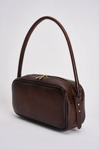 Borsa donna rettangolare a spalla marrone XAC0004 MOKA VICOLO 