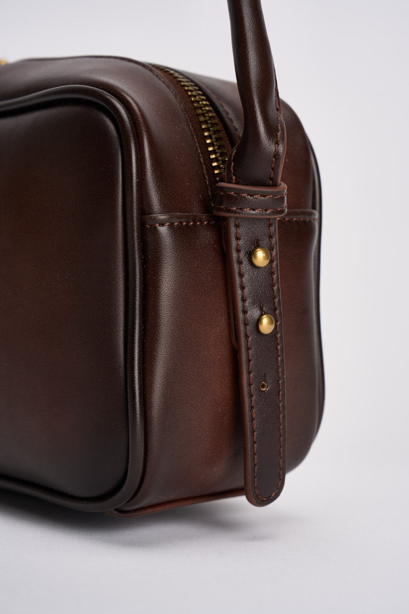 Borsa donna rettangolare a spalla marrone XAC0004 MOKA VICOLO 