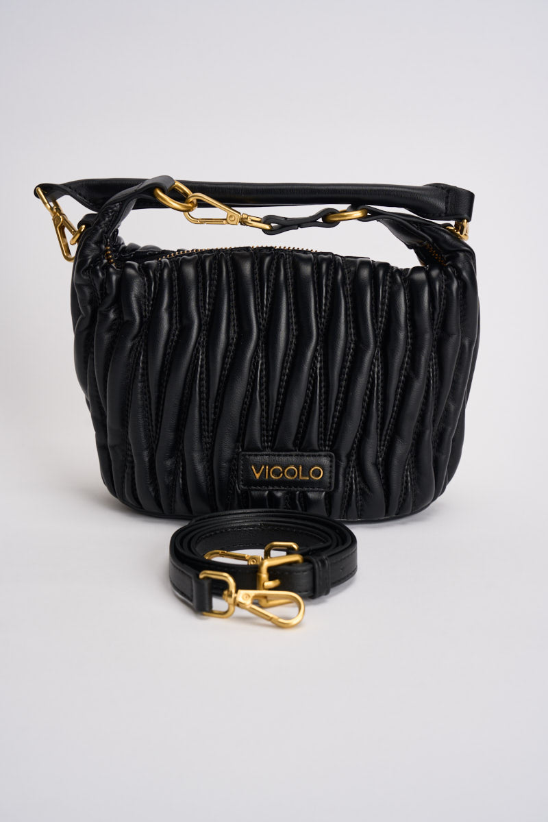 Borsa donna Hook a spalla nera XAC0050 NERO VICOLO 