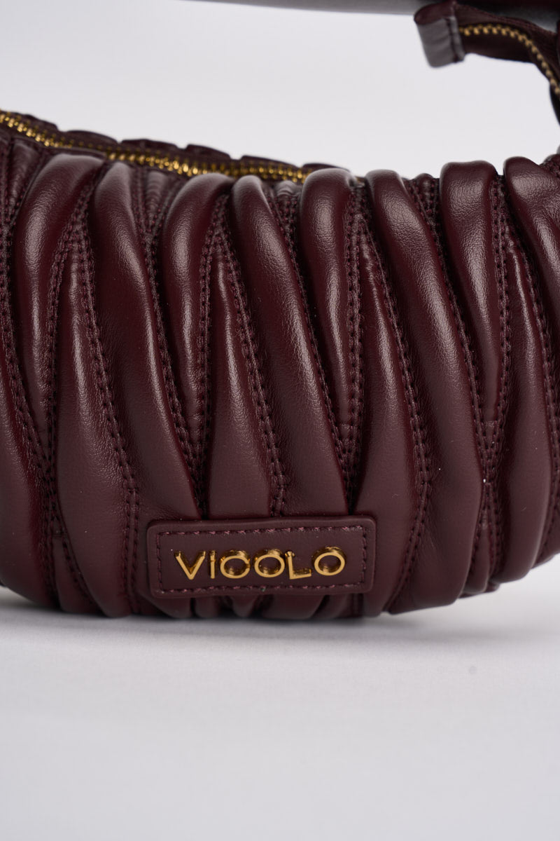 Borsa donna mezzaluna a spalla melanzana XAC0051 MELANZANA VICOLO 