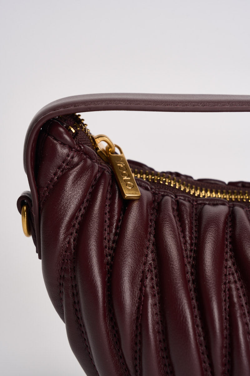 Borsa donna mezzaluna a spalla melanzana XAC0051 MELANZANA VICOLO 