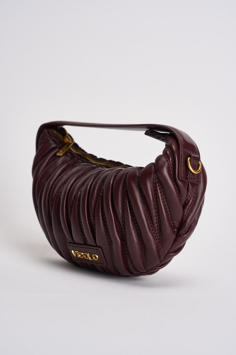 Borsa donna mezzaluna a spalla melanzana XAC0051 MELANZANA VICOLO 