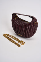 Borsa donna mezzaluna a spalla melanzana XAC0051 MELANZANA VICOLO 