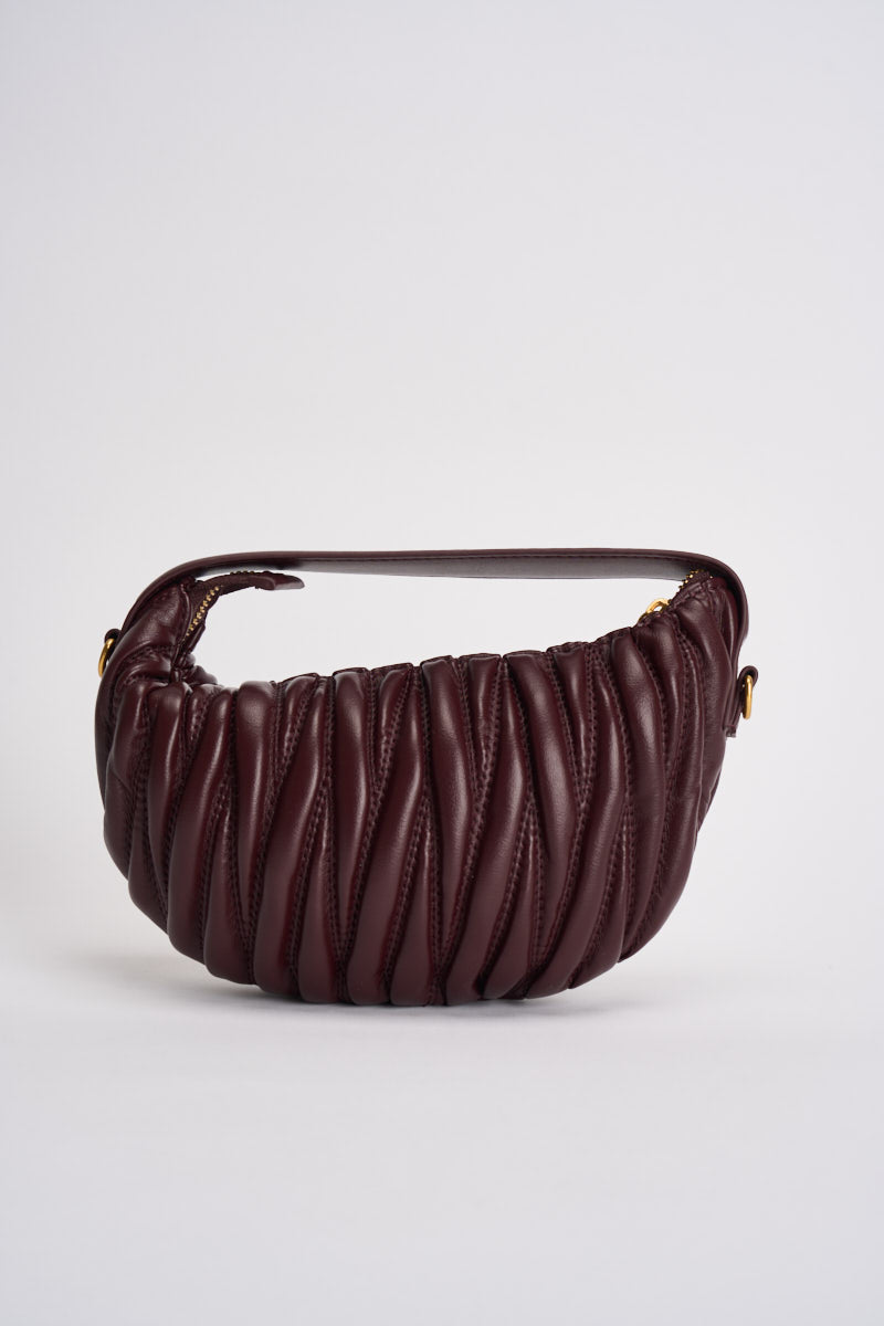 Borsa donna mezzaluna a spalla melanzana XAC0051 MELANZANA VICOLO 