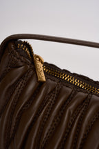 Borsa donna mezzaluna a spalla marrone chiaro XAC0051 MOKA VICOLO 