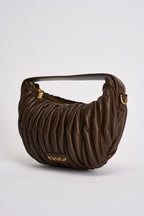 Borsa donna mezzaluna a spalla marrone chiaro XAC0051 MOKA VICOLO 