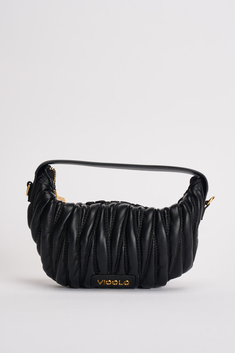 Borsa donna mezzaluna a spalla nera XAC0051 NERO VICOLO 